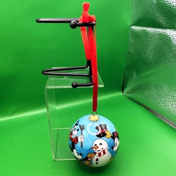 Disney Inside Reverse Painted Glass Christmas Ornament Mickey Minnie Donald Goof - Picture 2 of 12